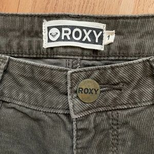 Roxy Olive Green/Brown Corduroy Skinny Jeans Size 1